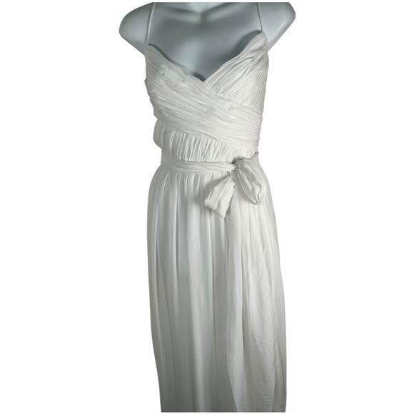 IEENA For MAC DUGGLE Long White Chiffon Formal Jumpsuit Evening Wear Size Medium - Picture 5 of 16